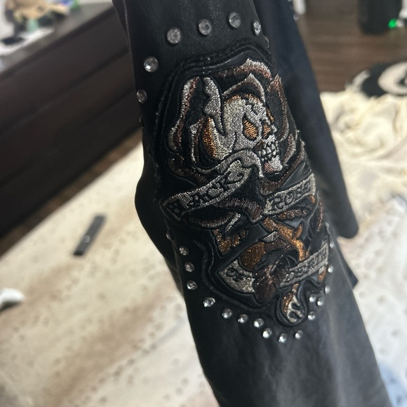 ed hardy leather jacket - Picture 4 of 7